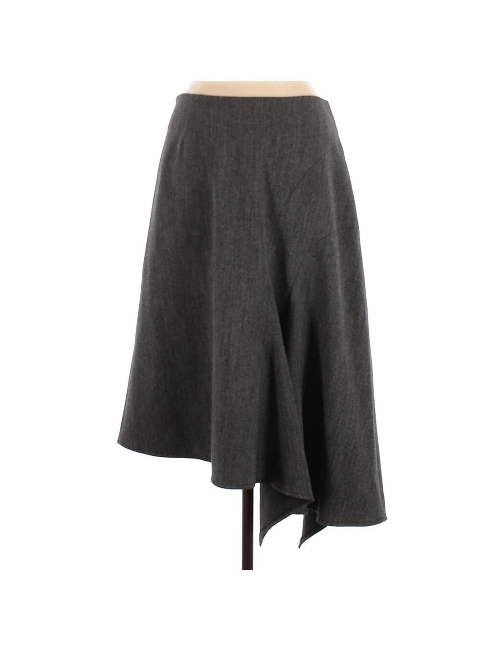 Lena Gabrielle Asymmetrical Drape Tweed Skirt Size 12 Artsy Boho Chic Textured